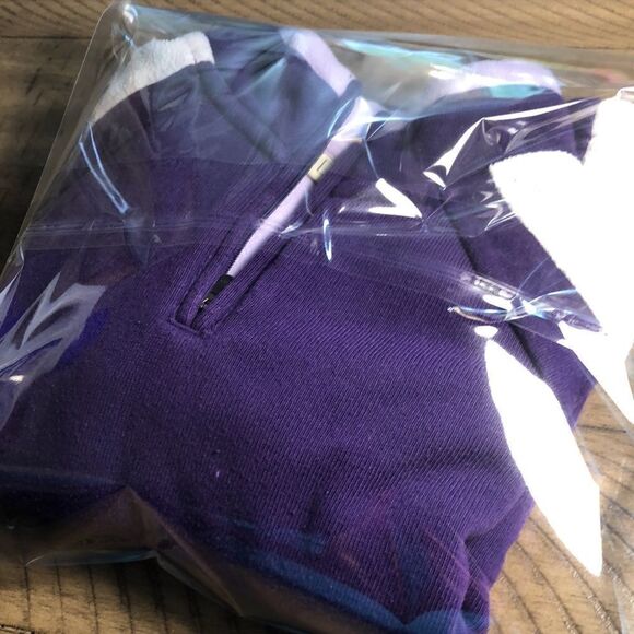 LL Bean Fleece Zip up Classic LL Bean Patch in Power Purple. Soft. All Season - Picture 14 of 17